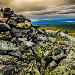 Gipfelpyramide im Jämtlandsfjäll am Lillfjället-Gipfel
